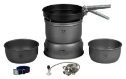 TRANGIA Sturmkocher 27-3 HA/GB - Sturmkocher-Set Aus Hartanodisiertem Aluminium Mit Primus Gasbrenner Und Non-Stick-Pfanne