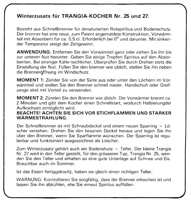 TRANGIA Winterbrenner-Set - Winter-Set Für TRANGIA Kocher 25/27 2 TRANGIA Winterbrenner-Set - Winter-Set Für TRANGIA Kocher 25/27 – Bild 2